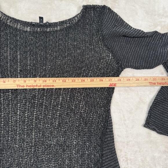Eileen Fisher Womens Long Sleeve Open Knit Metallic Tunic Sweater Size Small - Picture 6 of 7